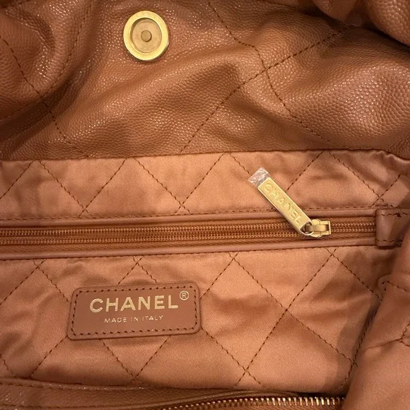 Chanel Soft Quilted Leather Tote – Camel with Gold Hardware - Picture 10 of 13